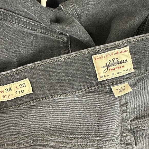 J.Crew 770 Straight Fit Stretch Jean Dark Charcoal Wash Gray Slim W 34 L 30 - Picture 13 of 14